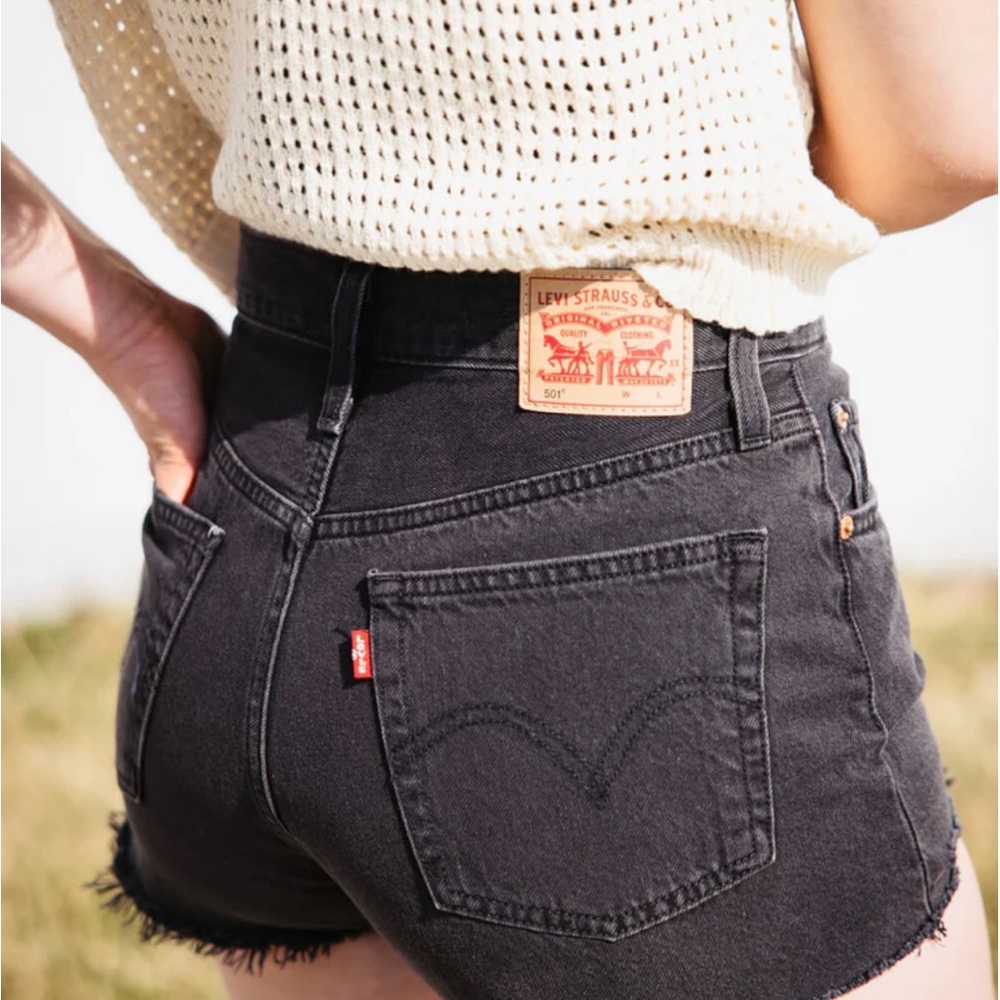 Levi's Black Jean Shorts with Vintage Appeal